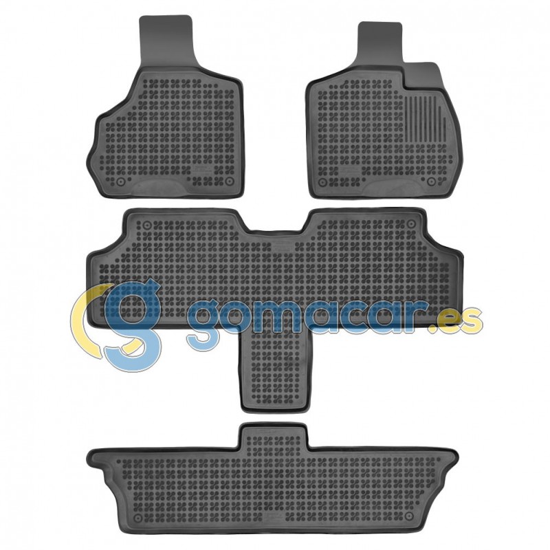 Juego de alfombras de caucho para Chrysler VOYAGER de 2001 a 2007 - 7 plazas